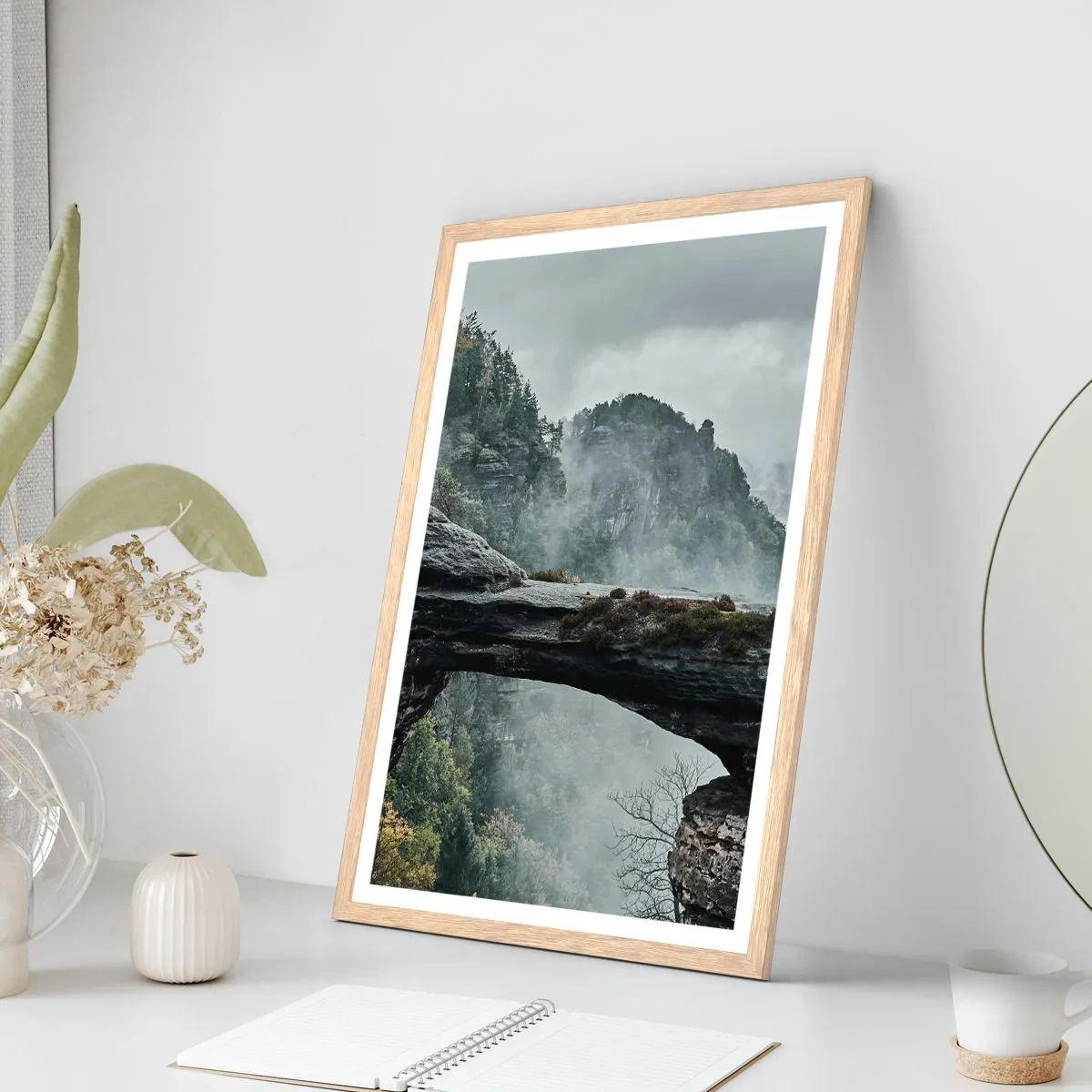 Poster în ramă de stejar deschis - Aventura este pe cale să înceapă - 50x70 cm