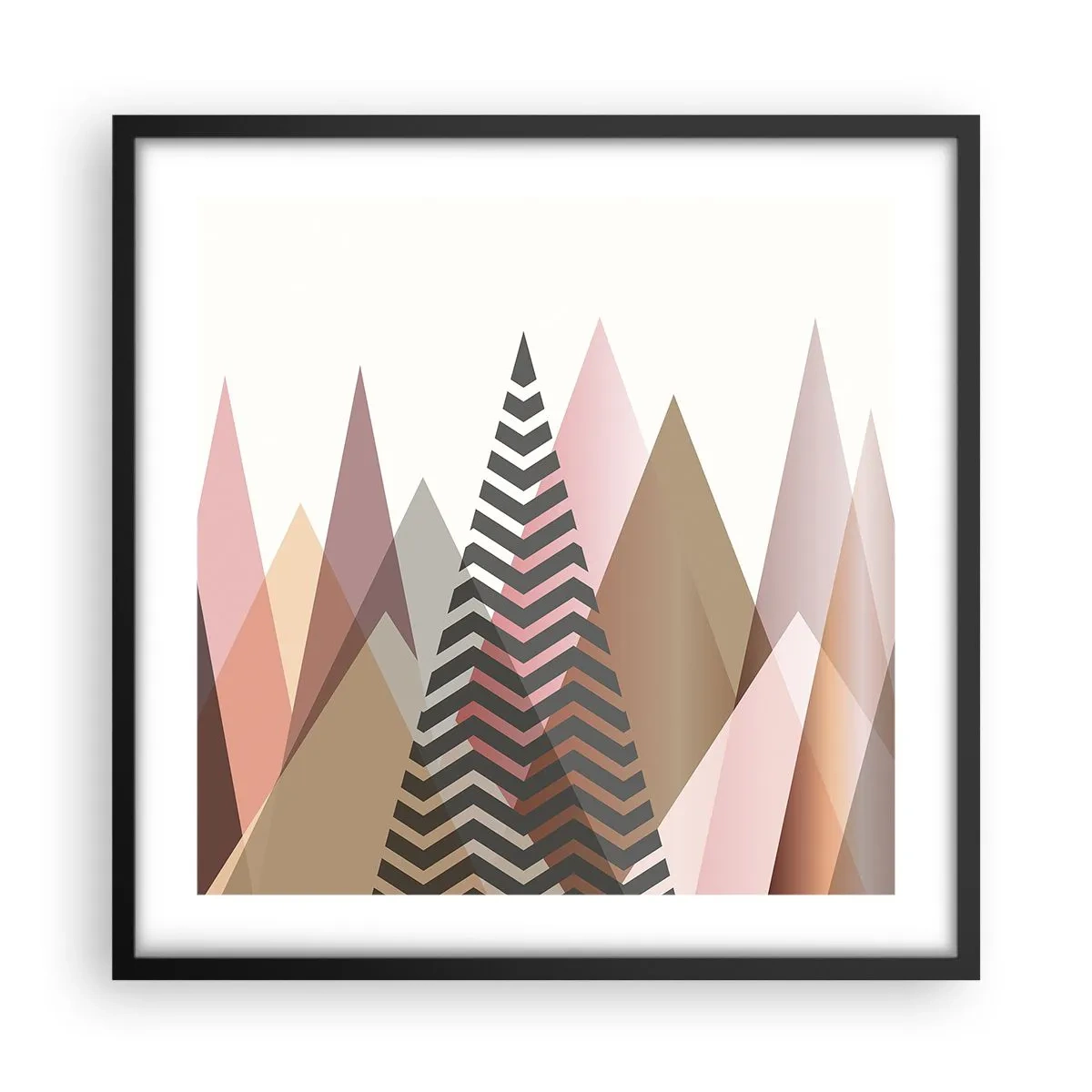 Poster în ramă neagră - Construcție piramidală - 50x50 cm
