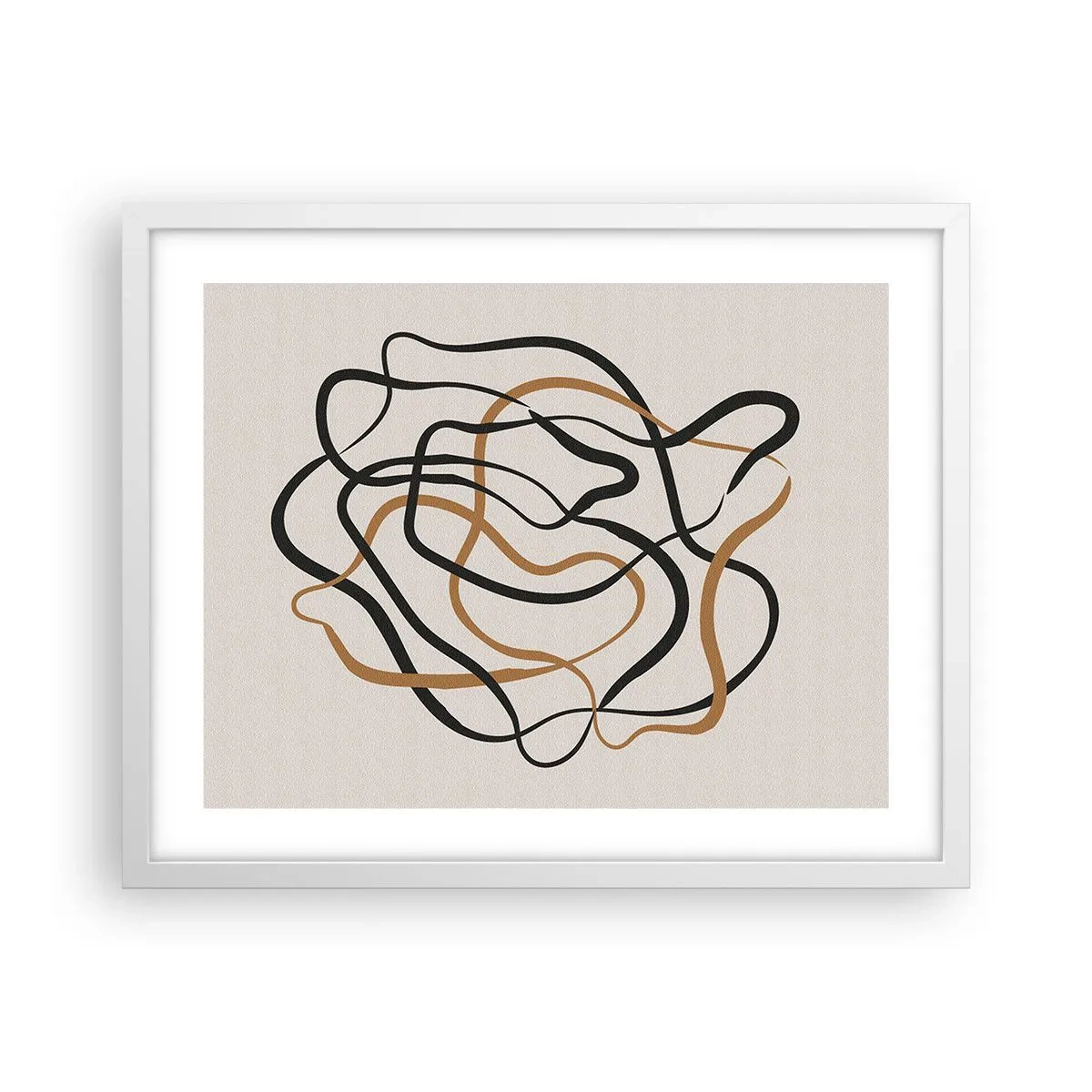 Poster în ramă albă - Totul s-a încurcat - 50x40 cm