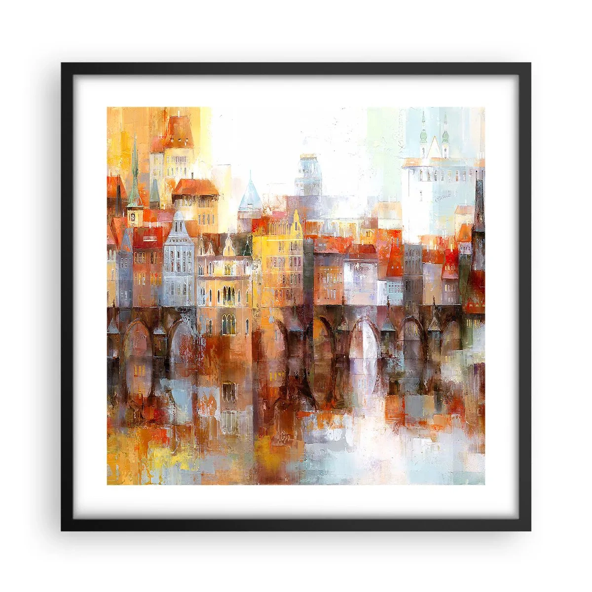 Poster în ramă neagră - Frumos și sub pod - 50x50 cm