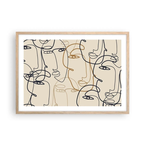 Poster în ramă de stejar deschis - Portret multiplicat - 70x50 cm