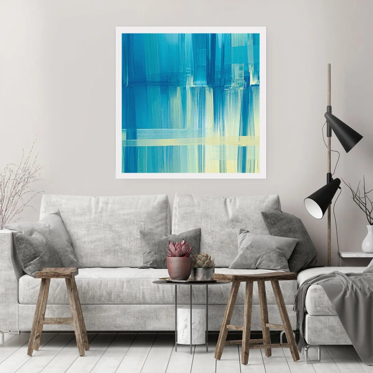 Poster - Compoziție în turcoaz - 40x40 cm