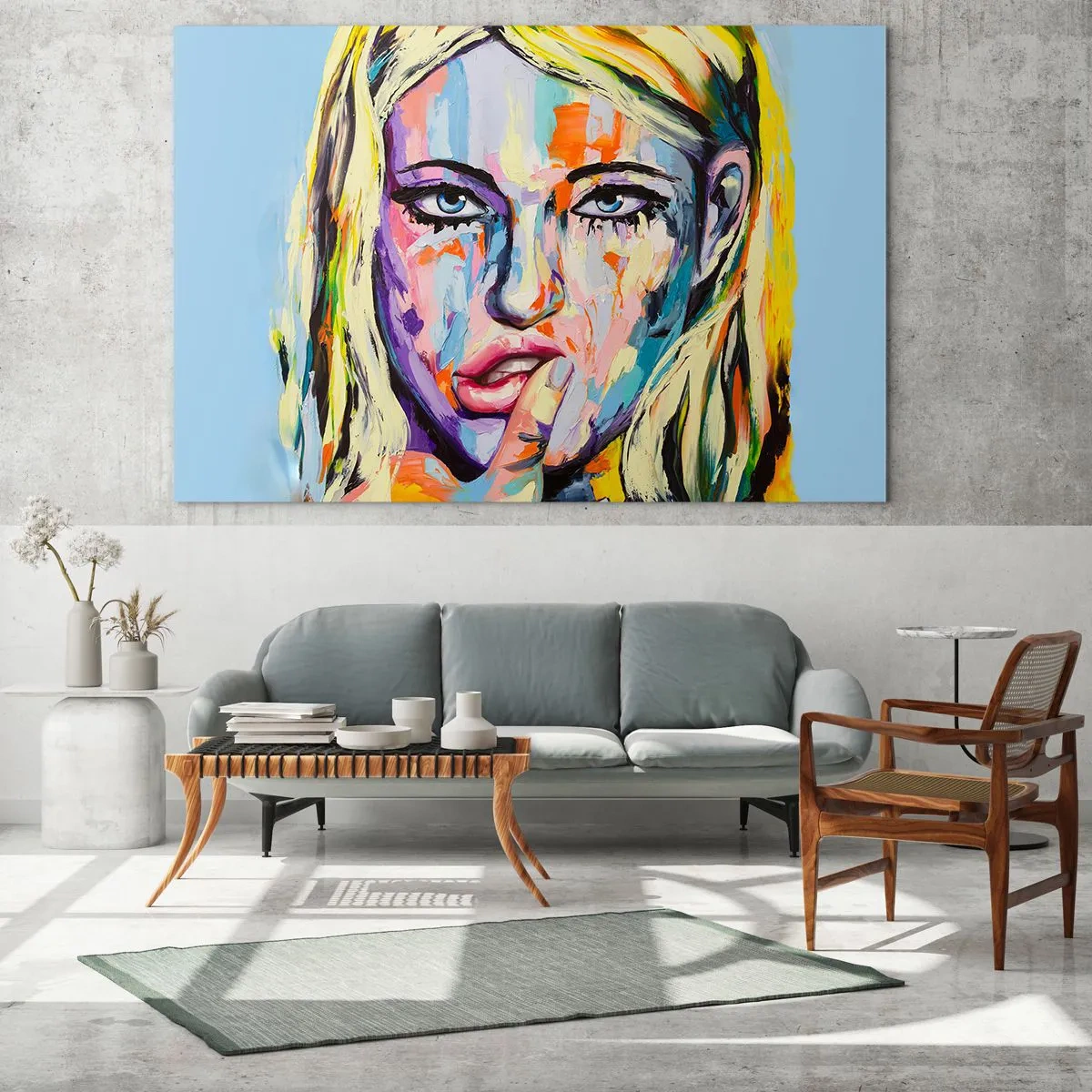 Tablou pe sticlă - Privește-o drept în ochi - 120x80 cm