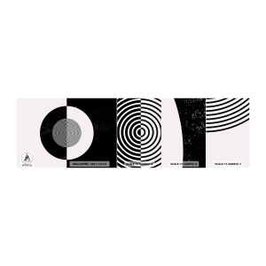 Mostră tapet autocolant Deluxe Sticker - Armonie în alb și negru - Abstracția, Bucată, alb-negru - 100x30 cm