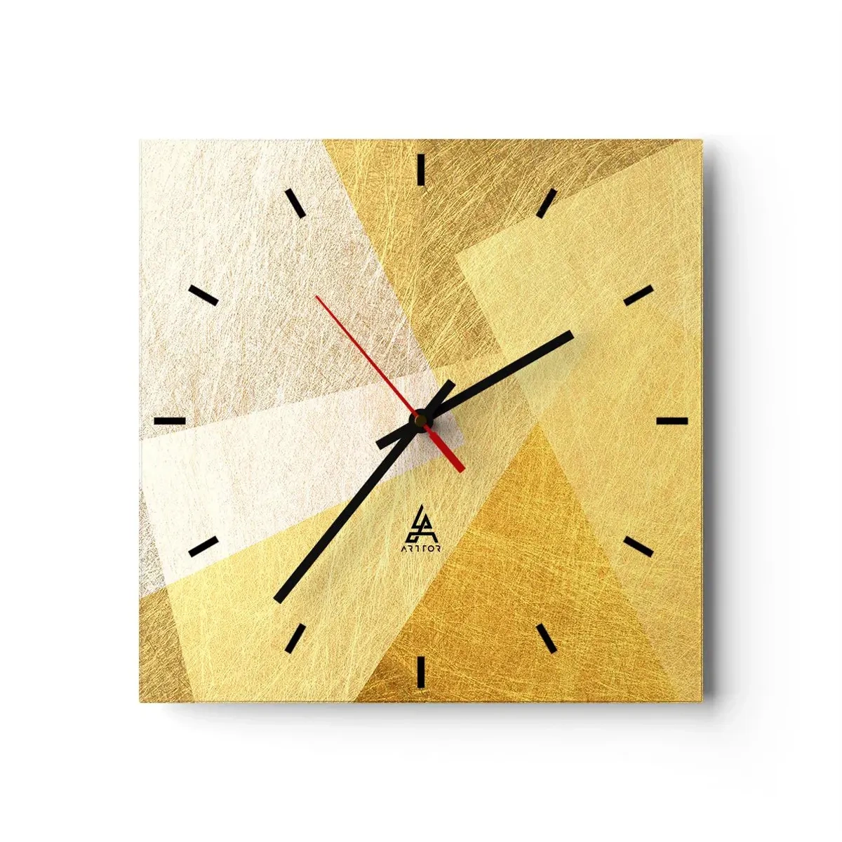 Ceas de perete - Ceas pe sticlă - Vremea de geometrie - 40x40 cm