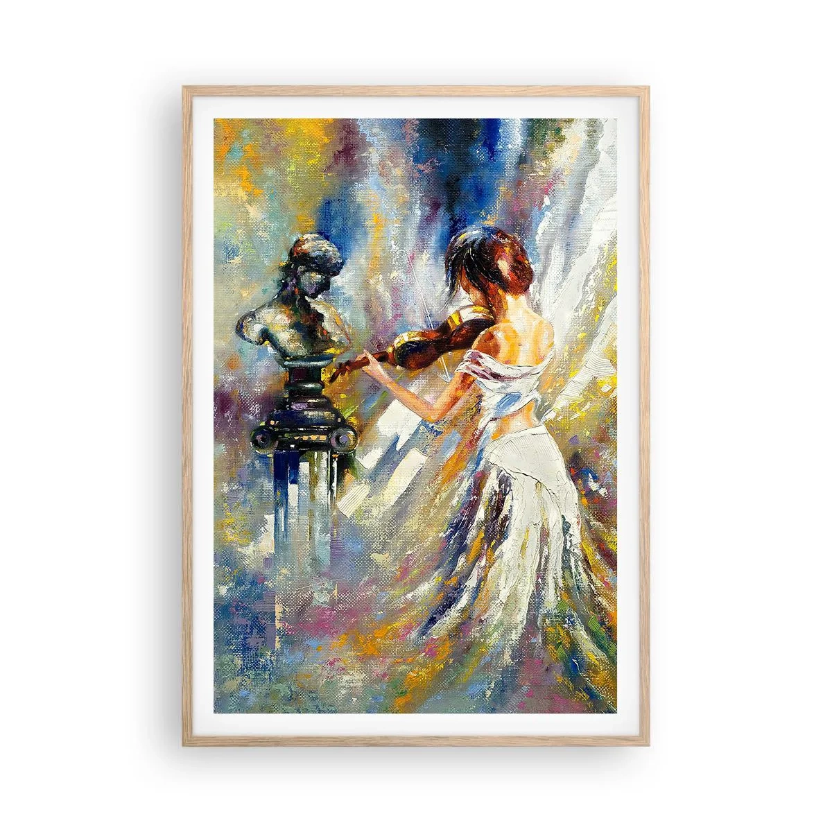 Poster în ramă de stejar deschis - Revigorați de sentimente - 70x100 cm