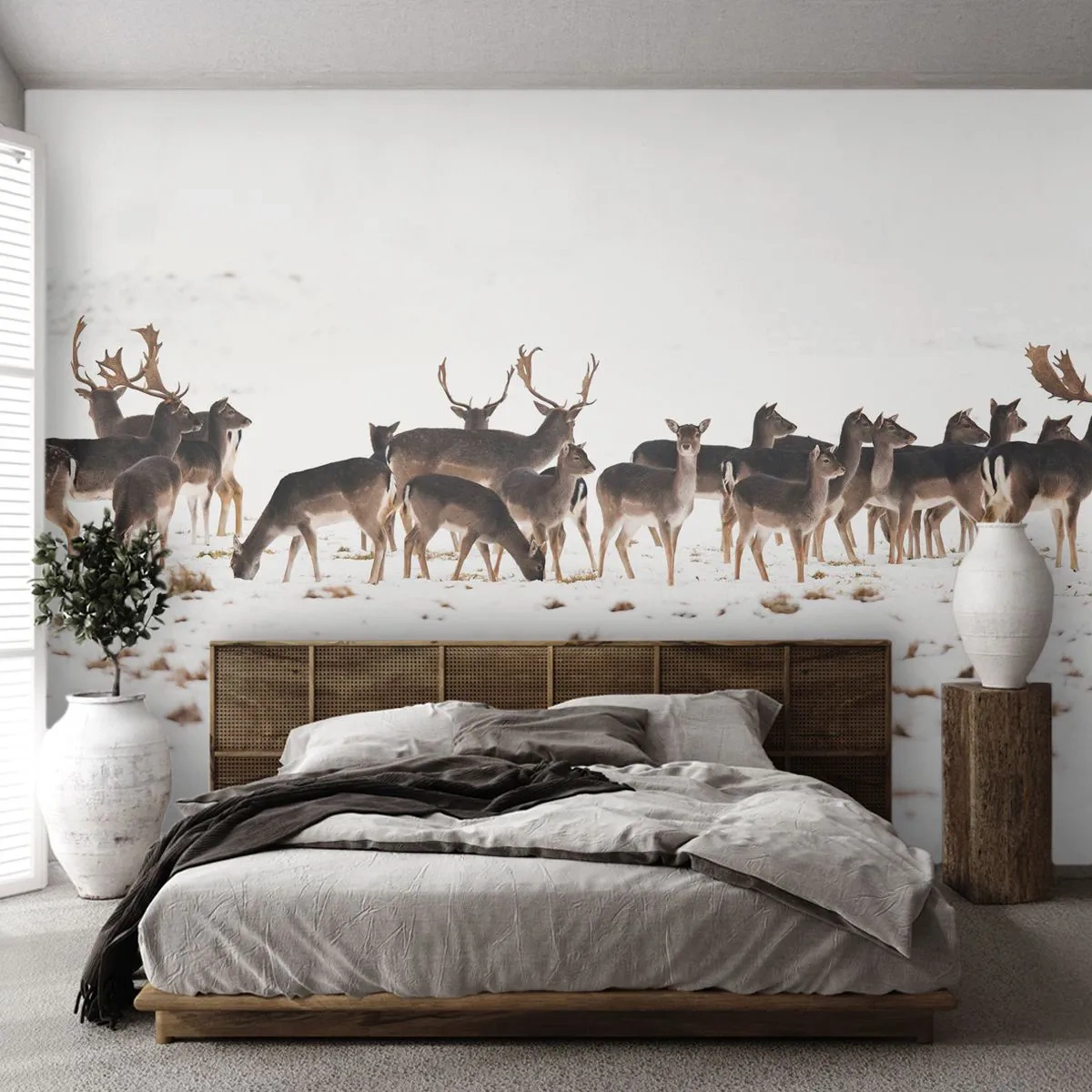 Tapet Premium Sand - Vine Crăciunul? - Animale, Cerb, Natură - 100x70 cm