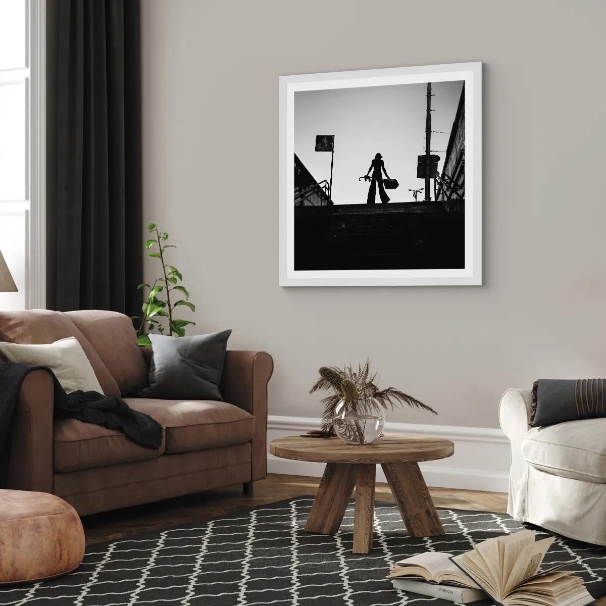 Poster în ramă albă - Rătăcire urbană - 30x30 cm