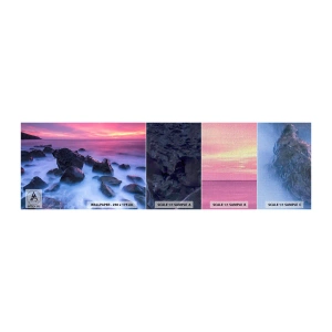Mostră tapet Premium Canvas - Naștere în sclipici și ceață - Peisaj, Ocean, Apus de soare - 100x30 cm
