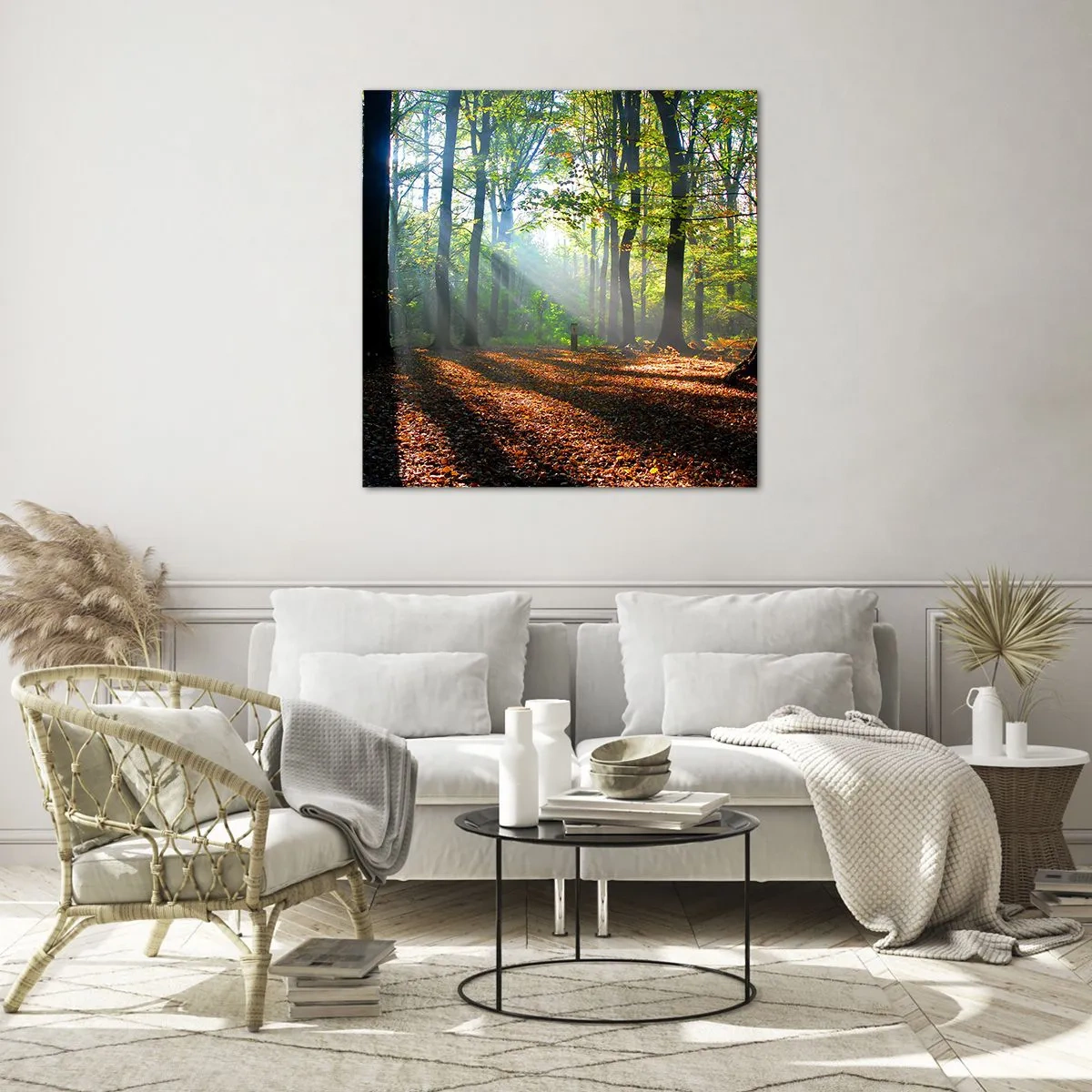 Tablou pe sticlă - Străluciri și umbre - 60x60 cm