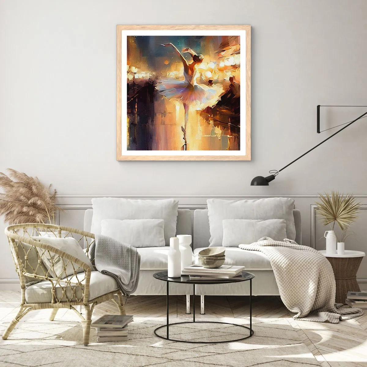 Poster în ramă de stejar deschis - Un miracol în stradă - 50x50 cm