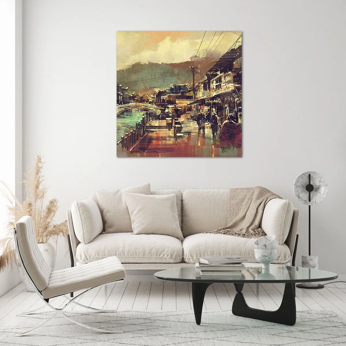 Tablou pe sticlă - Viața ca o bogăție de gri - 30x30 cm