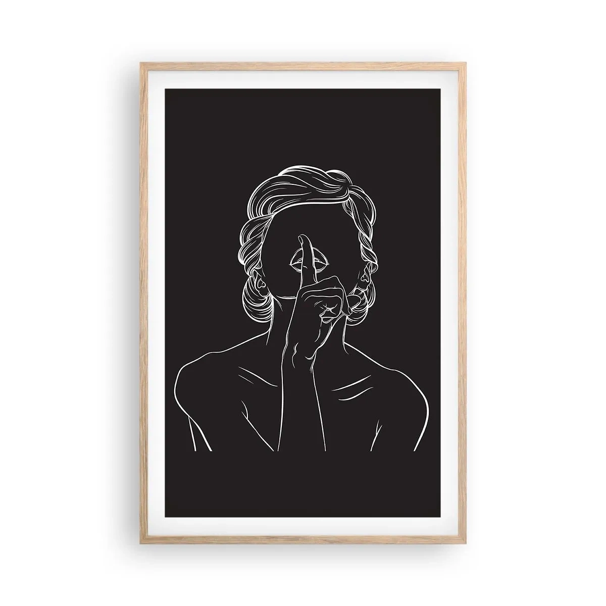 Poster în ramă de stejar deschis - Frumusețea înflorește în tăcere - 61x91 cm