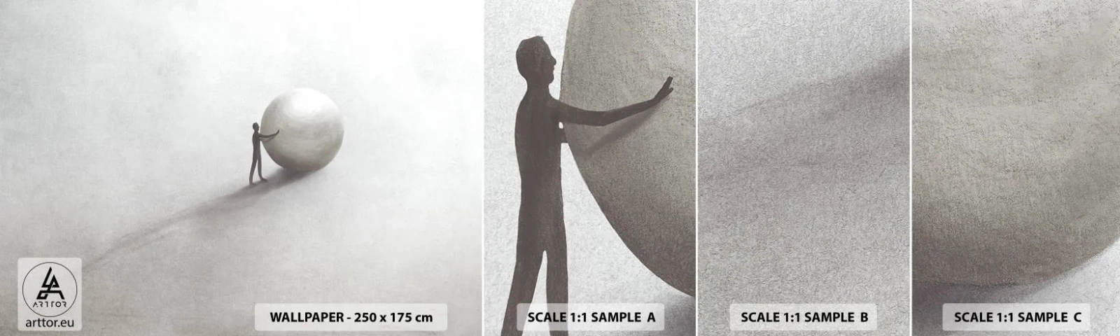 Mostră tapet autocolant Deluxe Sticker - Jocul vieții - Abstracția, Bucată, Om - 100x30 cm