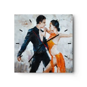 Ceas de perete - Ceas pe sticlă - Dirty dancing - 30x30 cm