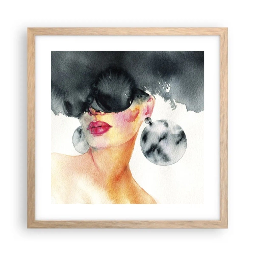 Poster în ramă de stejar deschis - Secretul eleganței - 40x40 cm