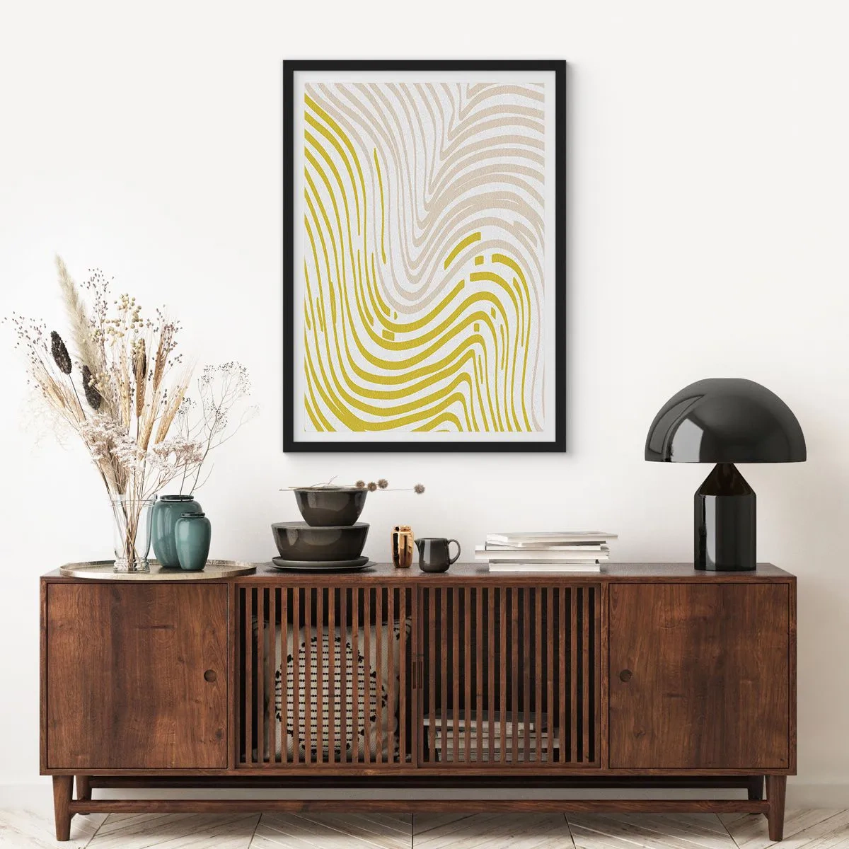 Poster în ramă neagră - Compoziție cu cambrare ușoară - 50x70 cm