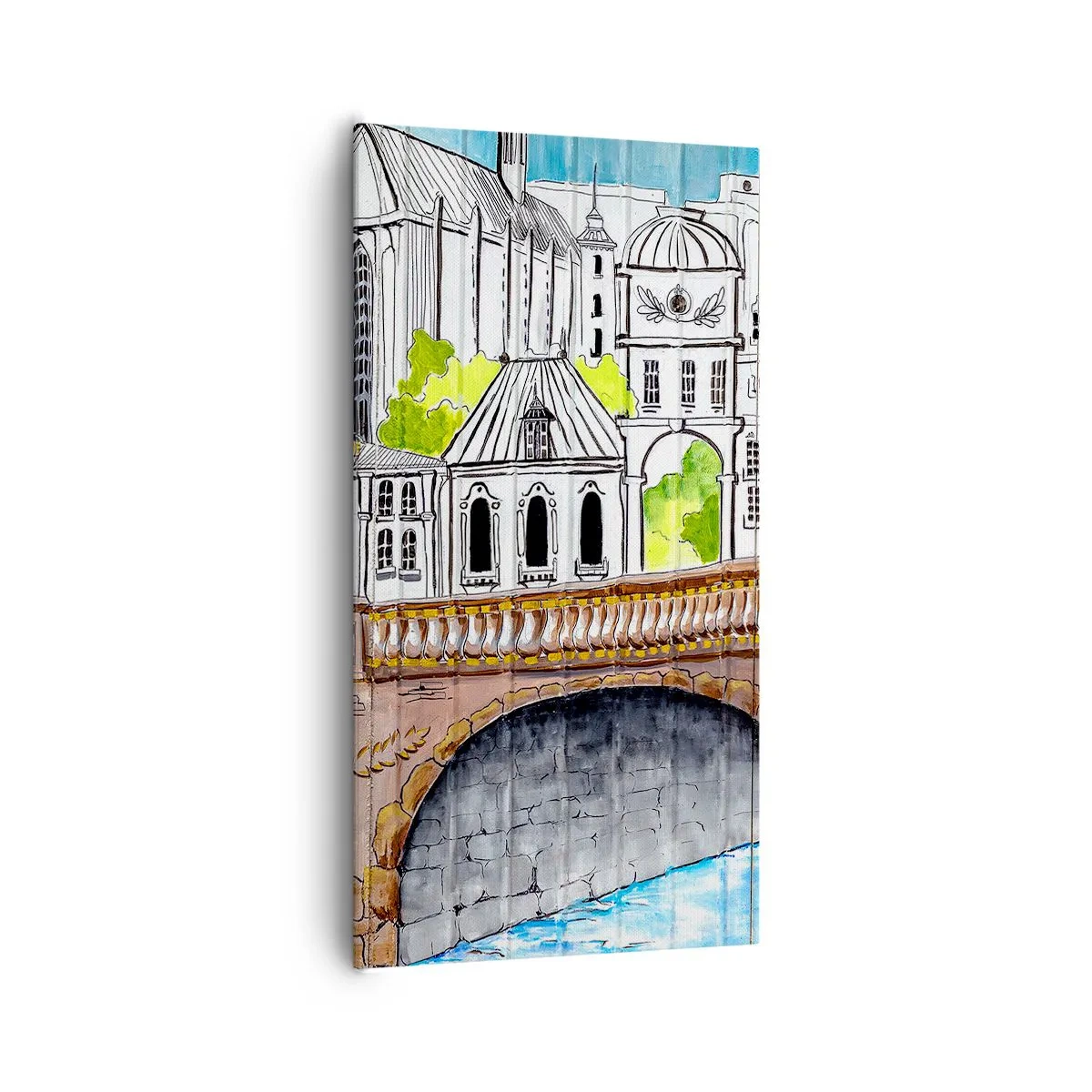 Tablou pe pânză - Orașul frumos ca o pictură - 65x120 cm