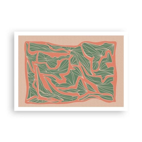 Poster - Lupta dintre coral și verde - 100x70 cm