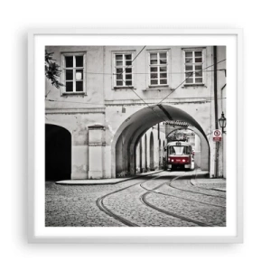 Poster în ramă albă - Printr-un labirint urban - 60x60 cm