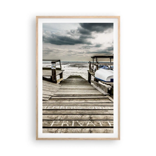 Poster în ramă de stejar deschis - Plaja din nord - 61x91 cm