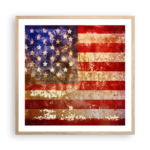 Poster în ramă de stejar deschis - Gloria nu trece - 60x60 cm