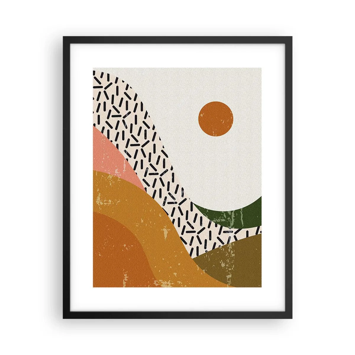 Poster în ramă neagră - Abstracție solară - 40x50 cm