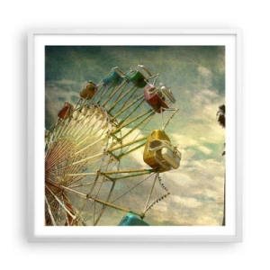 Poster în ramă albă - Hai la distracție… - 60x60 cm