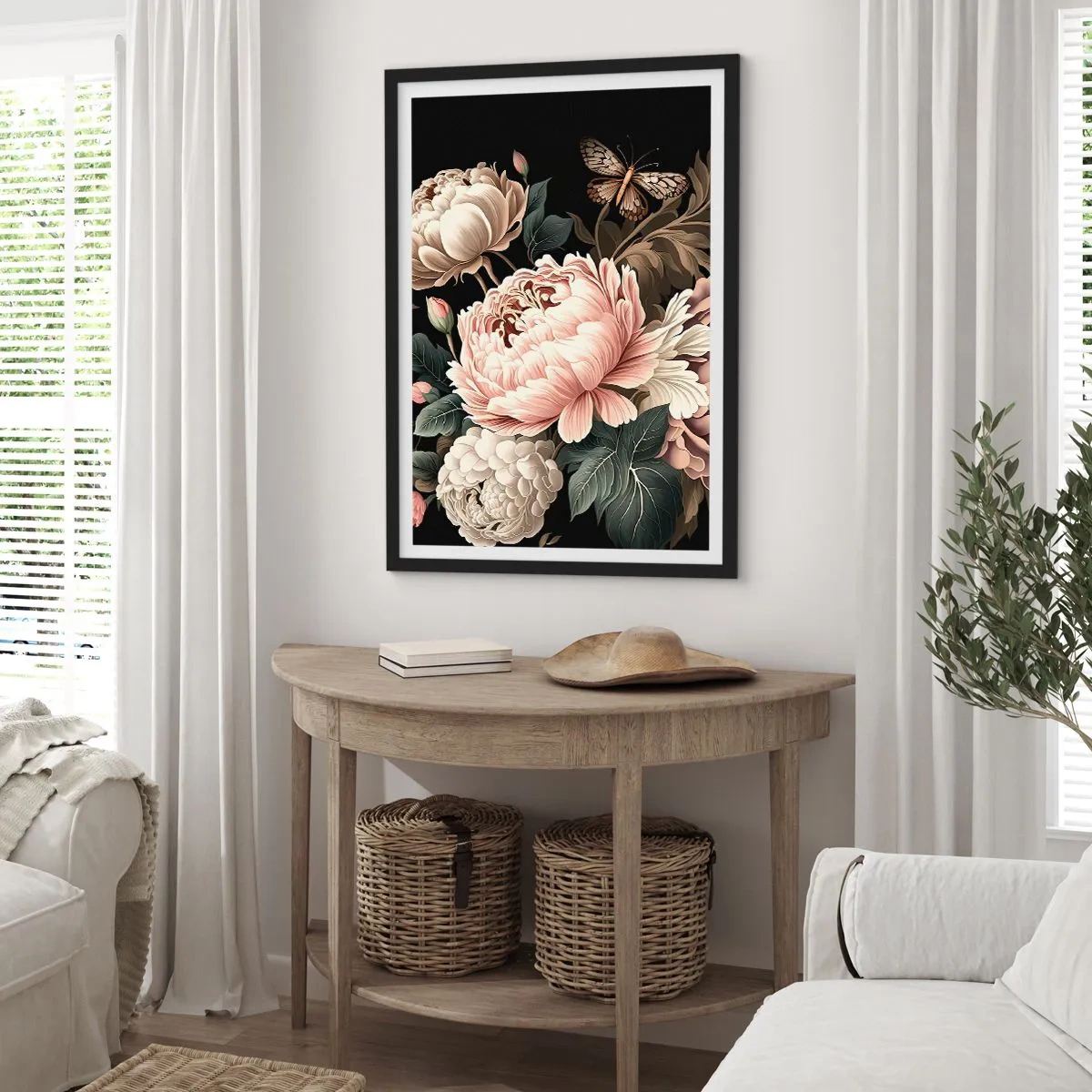 Poster în ramă neagră - În stil baroc - 70x100 cm