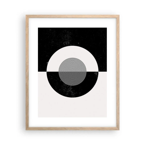 Poster în ramă de stejar deschis - Armonie în alb și negru - 40x50 cm