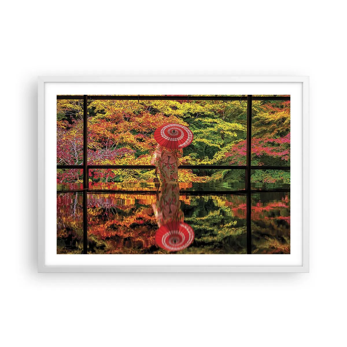 Poster în ramă albă - În templul naturii - 70x50 cm