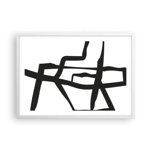Poster în ramă albă - Construcție în alb și negru - 70x50 cm