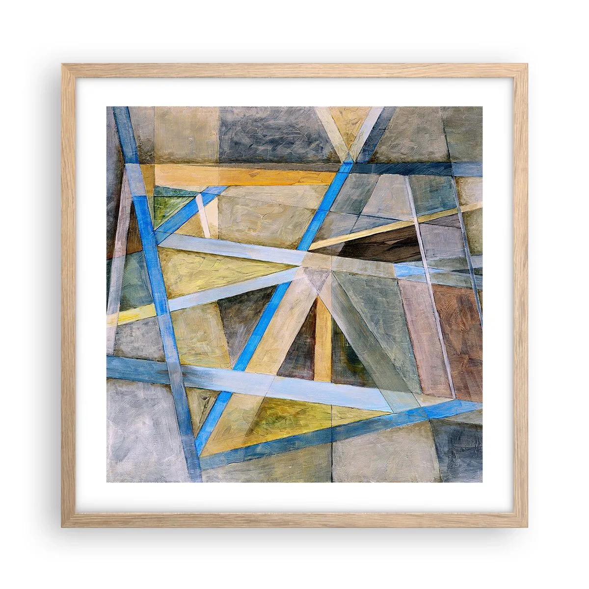 Poster în ramă de stejar deschis - Drept sau de-a curmezișul? - 50x50 cm