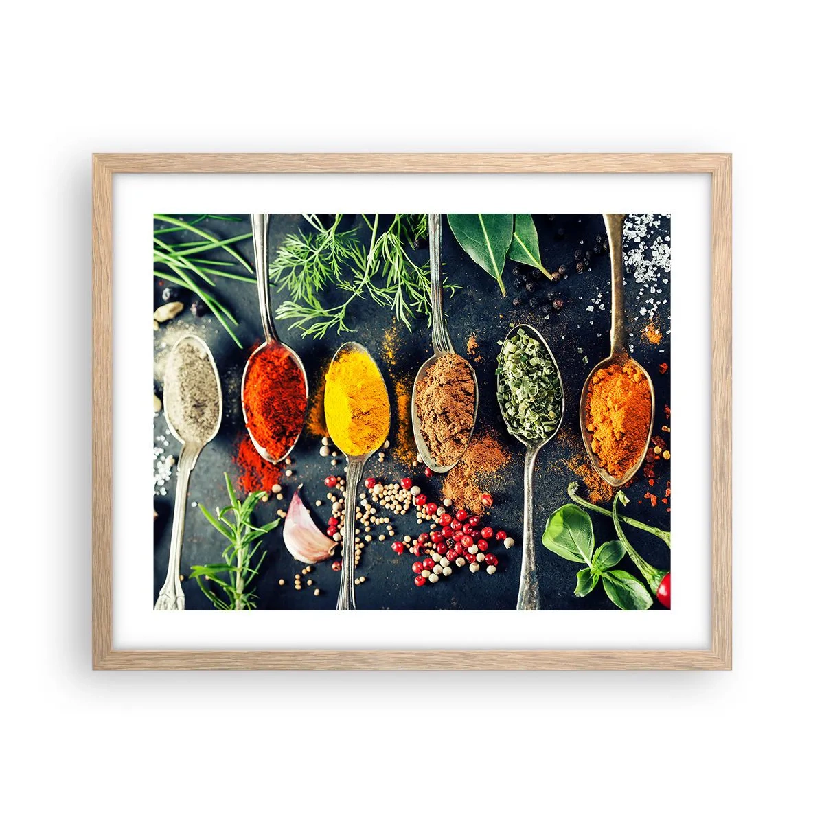 Poster în ramă de stejar deschis - Magie culinară - 50x40 cm