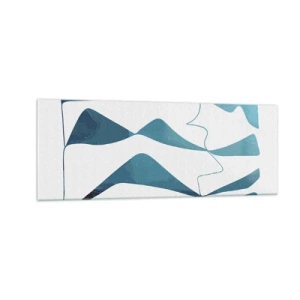 Tablou pe sticlă - Abstracție: relație turcoaz - 140x50 cm