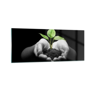 Tablou pe sticlă - Iubesc natura, o protejez - 100x40 cm