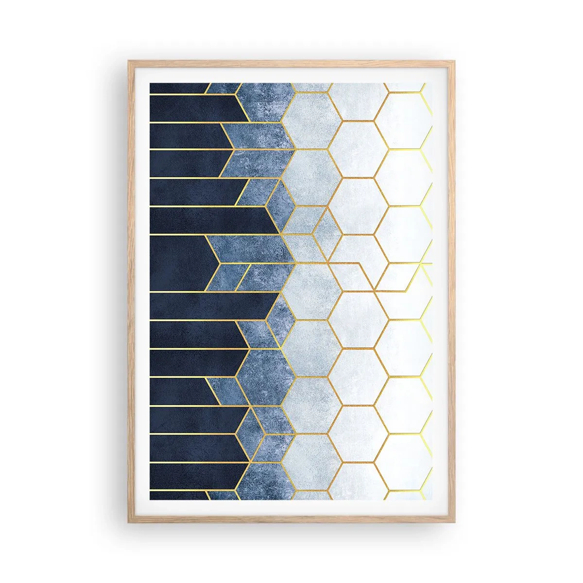 Poster în ramă de stejar deschis - Compoziție în ritm sincopat - 70x100 cm