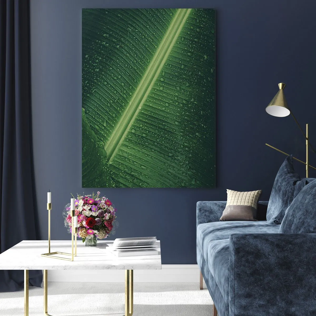 Tablou pe sticlă - Structura verdelui - 50x70 cm