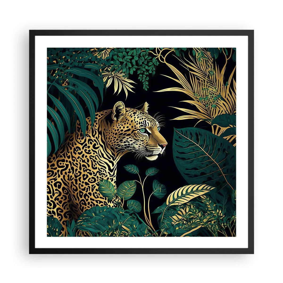 Poster în ramă neagră - Domnitorul junglei - 60x60 cm