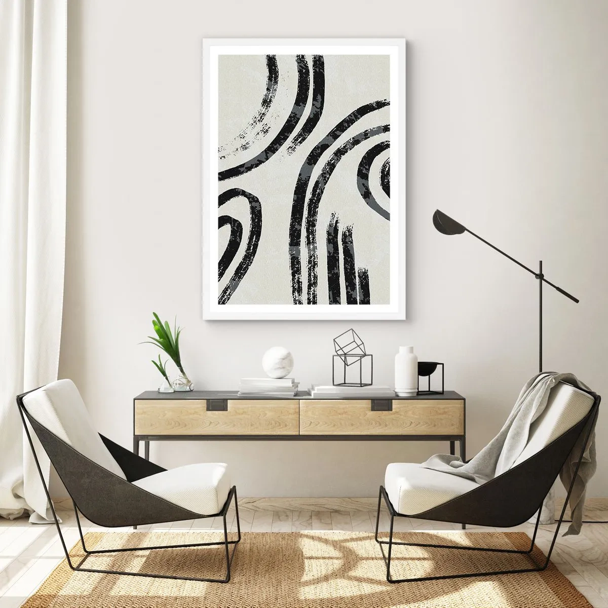 Poster în ramă albă - Pe jumătate oprit - 70x100 cm