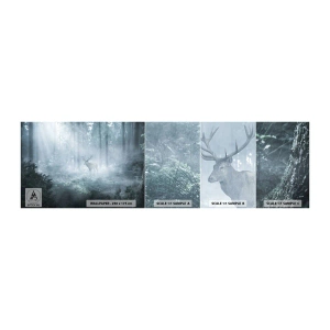 Mostră de Tapet Standard Eco - Plimbarea de dimineață prin regat - Peisaj, pădure, Cerb - 100x30 cm