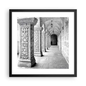 Poster în ramă neagră - Și încotro…? - 40x40 cm