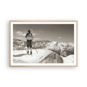 Poster în ramă de stejar deschis - Și munții sunt la fel - 91x61 cm