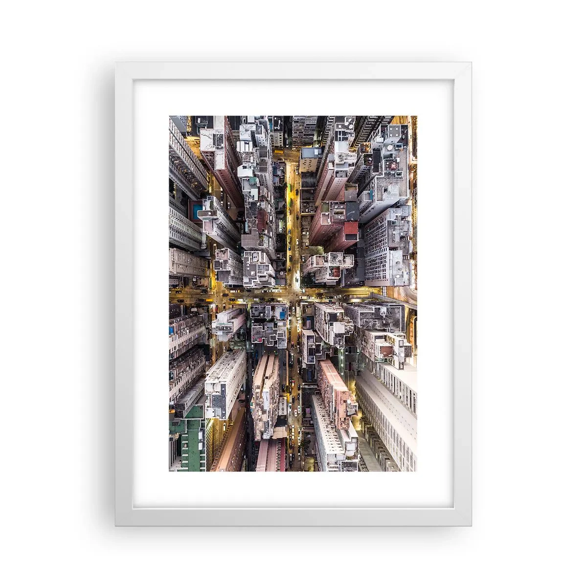 Poster în ramă albă - Salutări din Hongkong - 30x40 cm