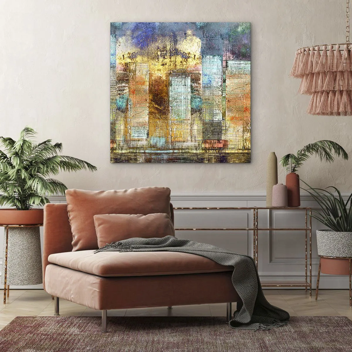 Tablou pe pânză - Metropola însorită - 40x40 cm
