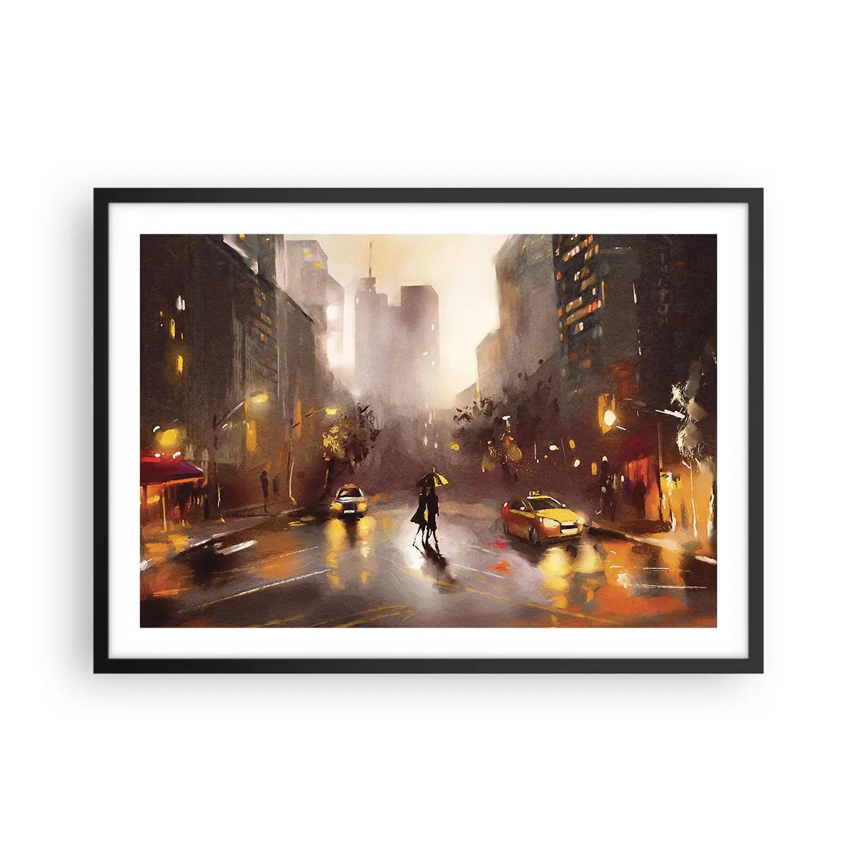 Poster în ramă neagră - În luminile New York-ului - 70x50 cm