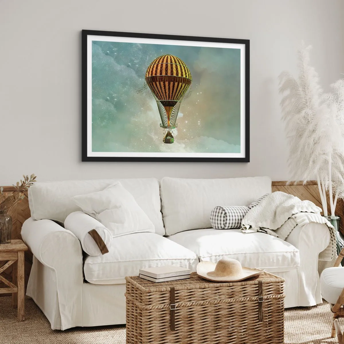 Poster în ramă neagră - Zboruri de pionierat - 70x50 cm