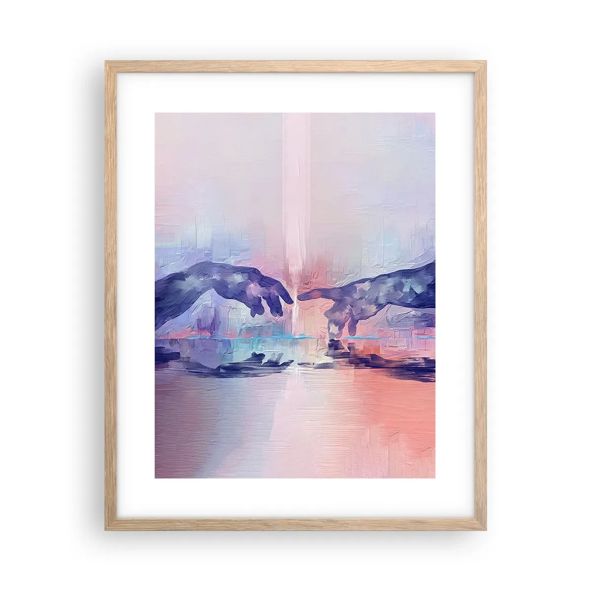 Poster în ramă de stejar deschis - Scânteia divină a vieții - 40x50 cm