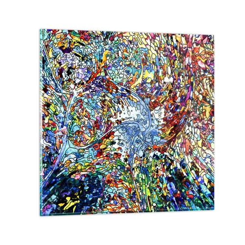 Tablou pe sticlă - Vitraliu de picături - 30x30 cm