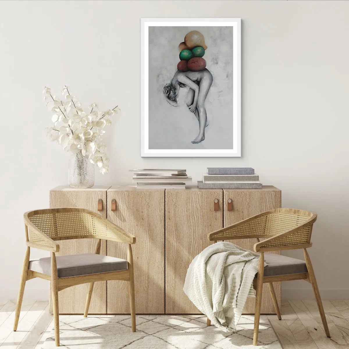 Poster în ramă albă - Povara vieții - 50x70 cm